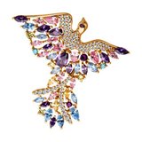 Брошь из золочёного серебра с фианитами из серебро