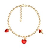 Браслет из золочёного серебра с эмалью из серебро