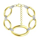 Браслет серебро, покрытие Вермель золото 999 пробы с фианитами из серебро