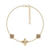 Браслет из золочёного серебра с фианитом из серебро