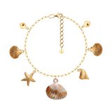 Браслет из золочёного серебра с акрилом из серебро