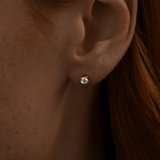 Серьга одиночная из золочёного серебра с фианитами из серебро — вид 2