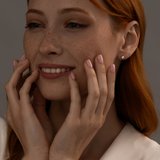 Серьга одиночная из золочёного серебра с фианитами из серебро — вид 3