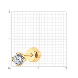 Серьга одиночная из золочёного серебра с фианитами из серебро — вид 4