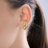 Серьга серебро, покрытие Вермель золото 999 пробы из серебро — вид 3