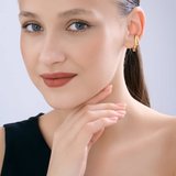 Серьга серебро, покрытие Вермель золото 999 пробы из серебро — вид 4