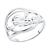 Кольцо из серебра с алмазной гранью из серебро