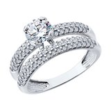 Кольцо из серебра с фианитами из серебро