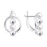 Серьги из серебра с синтетическим жемчугом из серебро