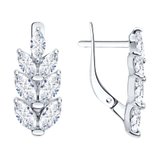 Серьги из серебра с фианитами из серебро