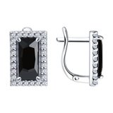 Серьги из серебра с фианитами из серебро