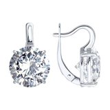 Серьги из серебра с фианитами из серебро