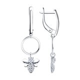 Серьги из серебра с фианитами из серебро