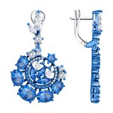 Серьги из серебра с фианитами из серебро