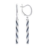 Серьги из серебра с фианитами из серебро