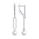Серьги из серебра с синтетическим жемчугом из серебро