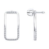 Серьги из серебра с фианитами из серебро