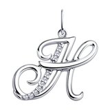 Подвеска из серебра с фианитами из серебро