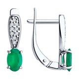 Серьги из серебра с агатами и фианитами из серебро