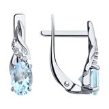 Серьги из серебра с топазами и фианитами из серебро