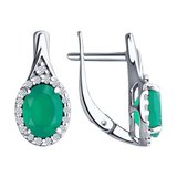 Серьги из серебра с агатами и фианитами из серебро