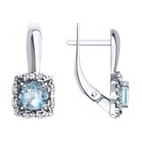 Серьги из серебра с топазами и фианитами из серебро