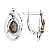 Серьги из серебра с раухтопазами из серебро