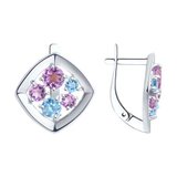 Серьги из серебра с полудрагоценными вставками из серебро