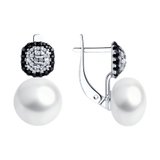 Серьги из серебра с миксом камней из серебро