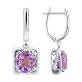 Серьги из серебра с аметистами из серебро