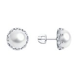 Серьги из серебра с жемчугом из серебро