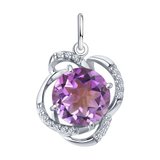 Подвеска из серебра с аметистом и фианитами из серебро