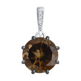 Подвеска из серебра с раухтопазом и фианитами из серебро