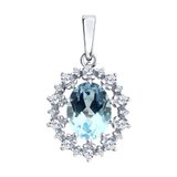 Подвеска из серебра с топазом и фианитами из серебро
