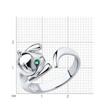 Кольцо из серебра с фианитами из серебро — вид 7