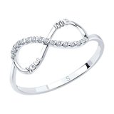 Кольцо бесконечность из серебра с фианитами из серебро