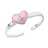 Кольцо из серебра с эмалью с фианитом из серебро