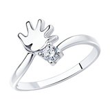 Кольцо из серебра с фианитом из серебро