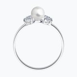 Кольцо из серебра с жемчугом и фианитами из серебро — вид 2