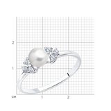 Кольцо из серебра с жемчугом и фианитами из серебро — вид 5