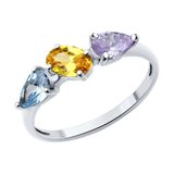 Кольцо из серебра с фианитами из серебро