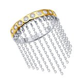 Кольцо из золочёного серебра с фианитами из серебро