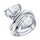 Кольцо из серебра с фианитами из серебро