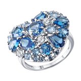 Кольцо из серебра с фианитами из серебро