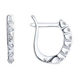 Серьги из серебра с фианитами из серебро