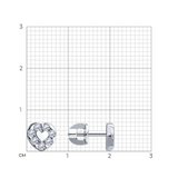 Серьги-пусеты из серебра с фианитами из родированное серебро — вид 4