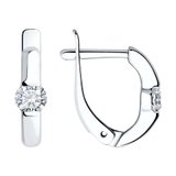 Серьги из серебра с фианитами из серебро