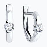 Серьги из серебра с фианитами из серебро — вид 2