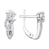 Серьги из серебра с фианитами из серебро