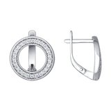 Серьги из серебра с фианитами из серебро